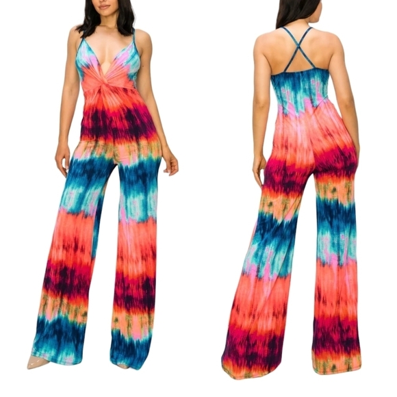 Ombre Wide Leg Jumpsuit - Picture 1 of 13
